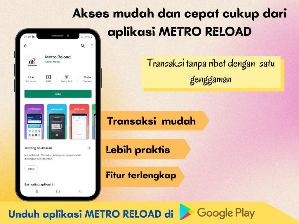 apk metro reload - Metro Reload Bisnis Pulsa Elektrik Murah All Operator